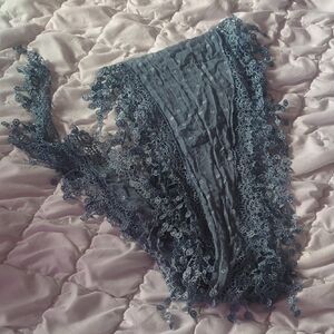 Elegant Lace Trimmed Women's Intimate in Blue